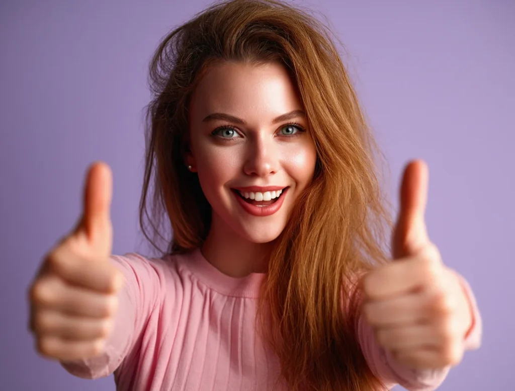 Женщина улыбается