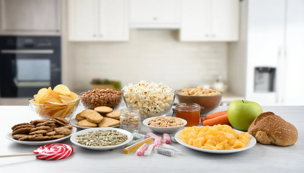 Запрещенные продукты: твердые продукты, липкие продукты, крупные